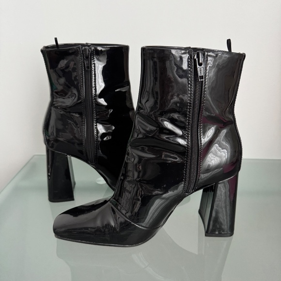 H&M - Black Faux Patent Leather Ankle Boots - Picture 6 of 11